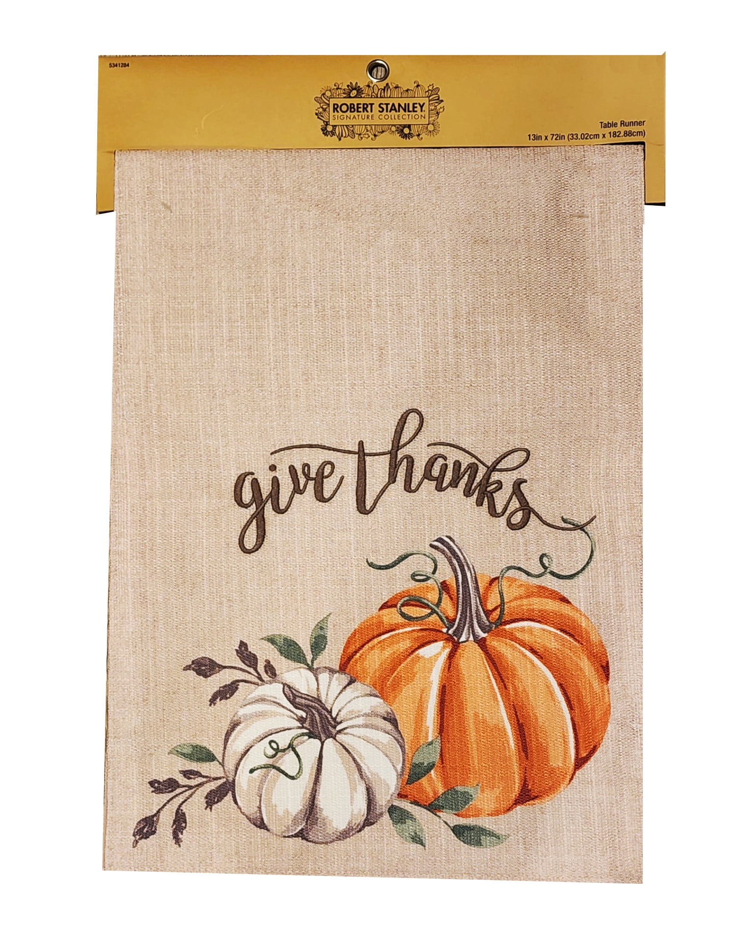 Fall Table Runner, 13 x 72 inches, Give Thanks Pumpkins Multi-Color Robert  Stanley 