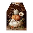 thumbnail image 1 of Fall Table Runner,13x72 Inch Pumpkins Fall Decorations for Home Party,Thanksgiving Dinner Table Centerpiece Layout,Seasonal Kitchen Decor,Wine, 1 of 6