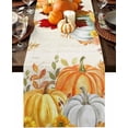 thumbnail image 1 of Fall Table Runner 13x72 Inches Long Thanksgiving Orange Pumpkin Runner for Table Sunflower Autumn Maple Leaves Table Runners Cotton Linen Dresser Scarf for Kitchen Coffee Dining Holiday Party Decor, 1 of 6