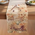 thumbnail image 1 of Fall Table Runner with Barns, Pumpkin Wagons & Sunflowers,Thanksgiving harvests Farmhouse Style Autumn Table Decoration for \u200bDining\u200b Party and Home \u200bDecor,36x13 \u200binches\u200b, 1 of 5
