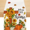 thumbnail image 1 of Fall Table Runner, Cross Pumpkins Runner for Table Bless This Home Seasonal Autumn Indoor Outdoot Party Decorations 13x36 Inch, 1 of 6