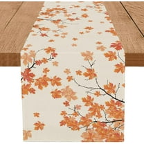 Fall Table Runner Maple Leaf Autumn Harvest Thanksgiving Runners Farmhouse Seasonal Holiday Kitchen Dining Decorations 13 x 108 Inch