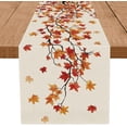 thumbnail image 1 of Fall Table Runner Maple Leaf Seasonal Autumn Burlap Table Decoration Holiday Home Party Kitchen Dining Table Supplies 13x120 Inch, 1 of 5