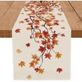 thumbnail image 1 of Fall Table Runner Maple Leaf Seasonal Autumn Burlap Table Decoration Holiday Home Party Kitchen Dining Table Supplies 13x36 Inch, 1 of 5