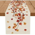 thumbnail image 1 of Fall Table Runner Maple Leaf Seasonal Autumn Burlap Table Decoration Holiday Home Party Kitchen Dining Table Supplies 13x72 Inch, 1 of 5