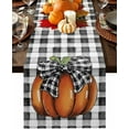 thumbnail image 1 of Fall Table Runner Orange Pumpkin Thanksgiving Decorations Black White Plaid Autumn Table Runners Fall Decor for Dinner Kitchen Thankgiving Holiday Party 13x72 inch, 1 of 8