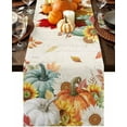 thumbnail image 1 of Fall Table Runner Pumpkin Cotton Linen Table Runners 36 inches, Farmhouse Autumn Sunflower Table Cloth Dresser Scarves, Thanksgiving Kitchen Dining Table Decorations for Home Party Holiday, 1 of 6