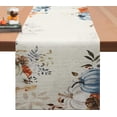 thumbnail image 1 of Fall Table Runner Pumpkins Eucalyptus Fall Dining Table Decor Seasonal Harvest Thanksgiving Kitchen Dining Table Decoration for Home Party (13.8x71 Inch, Blue Pumpkin), 1 of 6