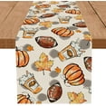 thumbnail image 1 of Fall Table Runner Pumpkins Football Drink Table Runners 13x48 Inch Seasonal Autumn Home Party Kitchen Dining Table Decoration, 1 of 5