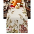 thumbnail image 1 of Fall Table Runner Thanksgiving Autumn Eucalyptus Leaves Table Runners Leaf Branch Linen Cotton Linen Dresser Scarf Kitchen Dining Table Decor for Fall Holiday Party Decor 13x72 Inch, 1 of 9