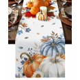 thumbnail image 1 of Fall Table Runner Thanksgiving Autumn Maple Leaf Table Runners Floral Orange Blue Pumpkin Cotton Linen Dresser Scarf Kitchen Dining Table Decor for Fall Holiday Party Decor 13x72 Inch, 1 of 9