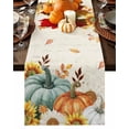 thumbnail image 1 of Fall Table Runner Thanksgiving Harvest Pumpkin Table Runners Autumn Maple Leaf Sunflowers Cotton Linen Dresser Scarf Kitchen Dining Table Decor for Fall Holiday Party Decor 13x36 Inch, 1 of 9