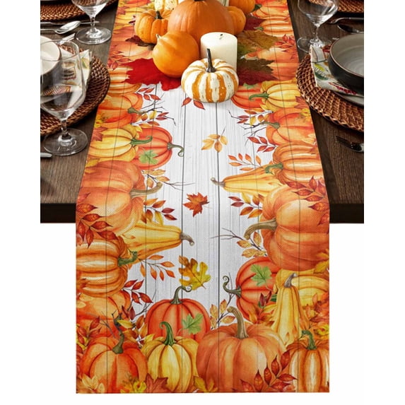 Fall Table Runner Thanksgiving Harvest Pumpkin Table Runners Autumn ...