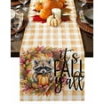 thumbnail image 1 of Fall Table Runner Thanksgiving Maple Leaves Raccoon Table Runners Orange PlaidI T's Fall Y'all Cotton Linen Dresser Scarf Kitchen Dining Table Decor for Fall Holiday Party Decor 13x90 Inch, 1 of 9