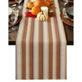 thumbnail image 1 of Fall Table Runner Thanksgiving Orange Stripes Table Runners Autumn Brown Striped Cotton Linen Dresser Scarf Kitchen Dining Table Decor for Fall Holiday Party Decor 13x90 Inch, 1 of 9