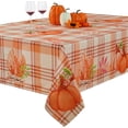 thumbnail image 1 of Fall Tablecloth 55x55 inch, Pumpkin Table Cloth Square Tables for Thanksgiving Decorations, Orange Waterproof Checkered Tablecloth Fall Table Decor for Thanksgiving Gift, 1 of 6