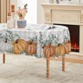thumbnail image 1 of Fall Tablecloth 60×104 Inch Oval, Thanksgiving Autumn Harvest Orange Pumpkin Buffalo Plaid Washable Table Cover for Party Picnic Dinner Decor, 1 of 6