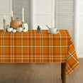 thumbnail image 1 of Fall Tablecloth 60×120 Inch Rectangular, Autumn Buffalo Plaid Orange Washable Seasonal Table Cover for Party Picnic Dinner Decor, 1 of 6