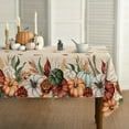 thumbnail image 1 of Fall Tablecloth 60×84 Inch Rectangular, Flower Autumn Harvest Pumpkin Washable Seasonal Table Cover for Party Picnic Dinner Decor, 1 of 6