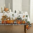 thumbnail image 1 of Fall Tablecloth 60×84 Inch Rectangular, Thanksgiving Autumn Harvest Orange Truck Gnome Pumpkin Black and White Buffalo Plaid Table Cover for Party Picnic Dinner Decor, 1 of 6