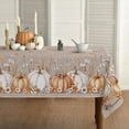 thumbnail image 1 of Fall Tablecloth 60×84 Inch Rectangular, White Orange Pumpkin Autumn Harvest Grain Washable Seasonal Table Cover for Party Picnic Dinner Decor, 1 of 6