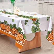 Fall Tablecloth 60 x 102 Inch Rectangle Orange Autumn Pumpkin Table Cover Rustic Thanksgiving Harvest Table Cloth for Farmhouse Picnic Dining Table Decoration