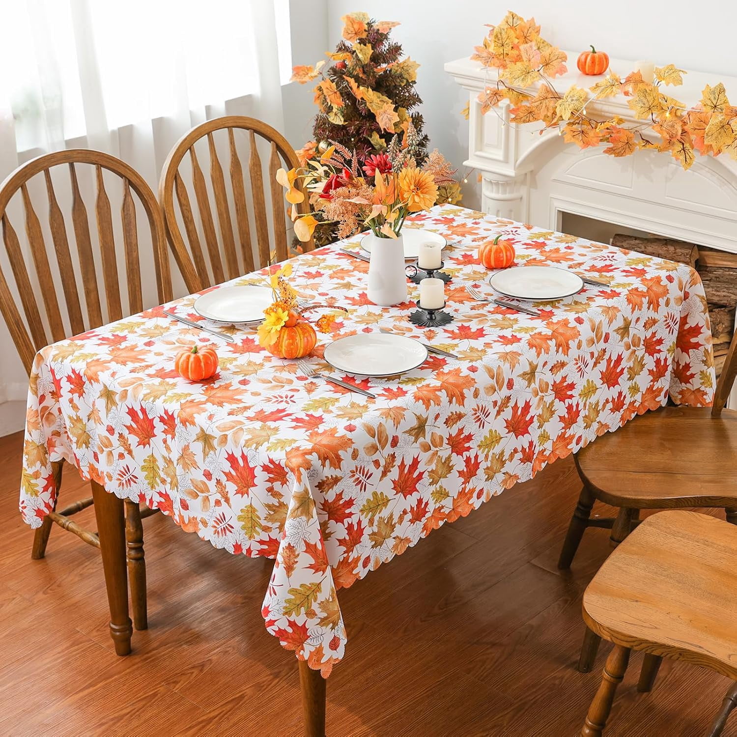 Fall Tablecloth 60 x 84 Inch, Fall Decorations for Home Waterproof ...