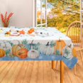 thumbnail image 1 of Fall Tablecloth 60"x84" Rectangular, Orange Blue White Pumpkin Fall Harvest Tablecloths Decor,Water Resistant Autumn Thanksgiving Table Cover for Home Dinner Party Picnic, 1 of 6
