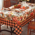 thumbnail image 1 of Fall Tablecloth 60x102 Inch Rectangle, Plaid Pumpkin Print Waterproof Wrinkle-Resistant Table Cloth for Autumn Thanksgiving Harvest Dining Kitchen Decor, 1 of 7