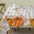 thumbnail image 1 of Fall Tablecloth 60x102 Inches Rectangle - Fall Decorations for Home - Grey Plaid Pumpkins Table Cloth Harvest Fall Decor for Home, Table, Party, Kitchen, 1 of 6