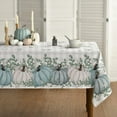 thumbnail image 1 of Fall Tablecloth 60x120 Inch Rectangular, Thanksgiving Autumn Harvest Blue Pumpkin Buffalo Plaid Table Cover for Party Picnic Dinner Decor, 1 of 6