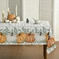 thumbnail image 1 of Fall Tablecloth 60x120 Inch Rectangular, Thanksgiving Autumn Harvest Orange Pumpkin Buffalo Plaid Table Cover for Party Picnic Dinner Decor, 1 of 6