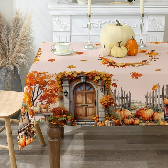 Fall Tablecloth 60x120 for Recatangle Table - Vintage Fall Decorations for Home - Pumpkins Farm Table Cloth Thanksgiving Decor for Dinning, Home, Party
