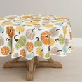 thumbnail image 1 of Fall Tablecloth 60x60 Inch Round, Thanksgiving Autumn Harvest Orange Yellow Blue Green Colorful Pumpkins Table Cover for Party Picnic Dinner Decor, 1 of 6