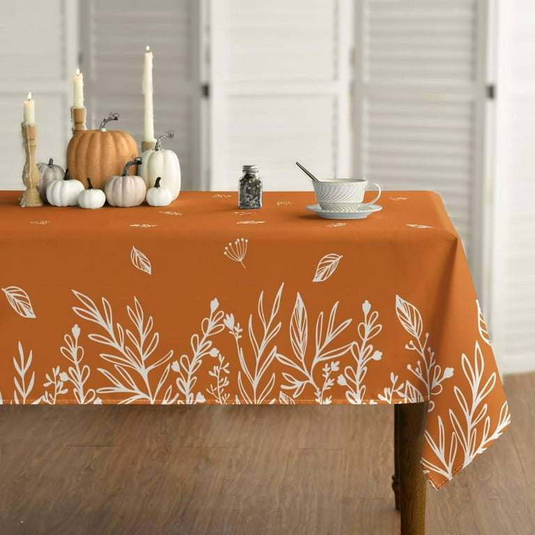 Fall Tablecloth 60x84 Inch Rectangular, Thanksgiving Autumn 