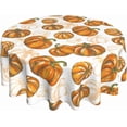 thumbnail image 1 of Fall Tablecloth 70 Inch Round Burnt Orange Pumpkin Table Cloth,Autumn Harvest Thanksgiving Stain Resistance Polyester Farmhouse Indoor Outdoor Table Covers for Kitchen Dining Party Picnic, 1 of 6