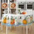 thumbnail image 1 of Fall Tablecloth 70"x70" Round, Orange Blue White Pumpkin Fall Harvest Tablecloths Decor,Water Resistant Autumn Thanksgiving Table Cover for Home Dinner Party Picnic, 1 of 6