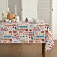 thumbnail image 1 of Fall Tablecloth 70x70 Inch Round, Hello Autumn Harvest Thanksgiving Colorful Graffiti Table Cover for Party Picnic Dinner Decor, 1 of 6