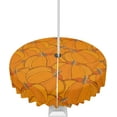 thumbnail image 1 of Fall Tablecloth Autumn Pumpkin Orange Round Outdoor Tablecloths 60 Inch, Waterproof Patio Table Cloths with Umbrella Hole and Zipper, Harvest Table Cover for Outdoor Tables Picnic Holiday Thanksigving, 1 of 6