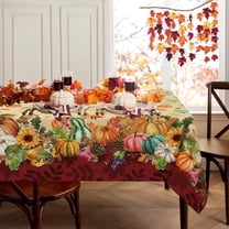Fall Tablecloth, Fall Tablecloths for Rectangle Tables, Fall Table Cloth Rectangle 60 x 84 Inch, Autumn Pumpkin Thanksgiving Harvest Tablecloth