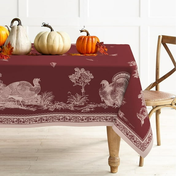 Fall Tablecloth Oval Thanksgiving Tablecloth Leaves Autumn Tablecloths Waterproof Thankgiving Decorations Printed Fall Table Cloth for Oval Tables 60 X 84 Inches
