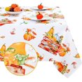 thumbnail image 1 of Fall Tablecloth, Pumpkin Thanksgiving Table Cloth, Mushrooms Fence Decorative Tablecloths, Red Orange Waterproof Table Cover for Autumn Harvest Party Picnic Dinner, 60 in x 84 in, Rectangle, 1 of 6