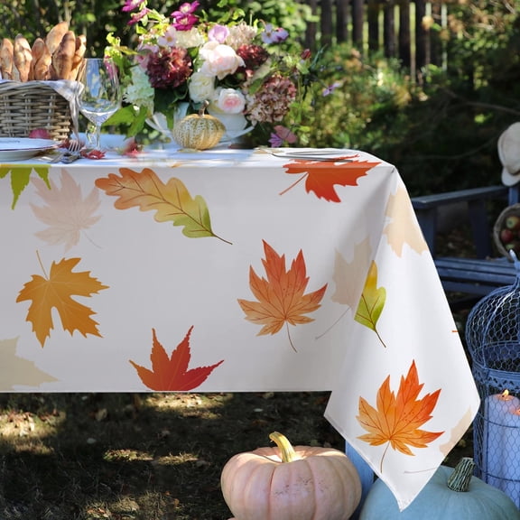 Fall Tablecloth Rectangle 54x72 Inch,Autumn Maple Leaf Table Cloth Thanksgiving Leaf Tablecloth Indoor/Outdoor Stain and Wrinkle Resistant Table Cloth for Holiday Party Dinner Decor