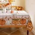thumbnail image 1 of Fall Tablecloth Rectangle, Thanksgiving Autumn Harvest Pumpkin Buffalo Plaid Table Cloth, Stain Resistant Washable Table Cover for Party/Dining/Holiday- Orange Checkered, 60x 84 Inch, 1 of 6