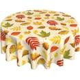 thumbnail image 1 of Fall Tablecloth Round 60 Inch Autumn Thanksgiving Round Tablecloth Polyester Washable Fall Maple Leaves Table Cover Table Cloth for Kitchen Dining Room Picnic Patio Wedding Party, 1 of 6