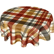 Fall Tablecloth Round 60 Inch Autumn Thanksgiving Table Cloths Round Fall Autumn Buffalo Plaids Table Cloth Rustic Farmhouse Tablecloth for Holiday Kitchen Dining Room Party Picnic Indoor Outdoor