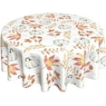 thumbnail image 1 of Fall Tablecloth Round 60 Inch, Autumn Watercolor Pumpkin Leaves Table Cloth Wrinkle Resistant Thanksgiving Table Cover for Home Kitchen Dining Holiday, 1 of 6