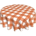 thumbnail image 1 of Fall Tablecloth Round 60 Inch Burnt Orange Buffalo Plaid Table Cloth,Stain Resistance Polyester Thanksgiving Day Harvest Table Covers for Kitchen Dining,Small Tablecloth for Party Picnic, 1 of 6