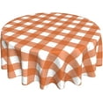 thumbnail image 1 of Fall Tablecloth Round 60 Inch Burnt Orange Buffalo Plaid Table Cloth,Stain Resistance Polyester Thanksgiving Day Harvest Table Covers for Kitchen Dining,Small Tablecloth for Party Picnic, 1 of 3