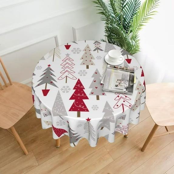 Fall Tablecloth Round 60 Inch, Pumpkin Maple Leaves Tablecloths Tablecloths Outdoor Polyester Thanksgiving Autumn Table Cover for Holiday Party Picnic Dinner Decor